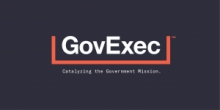 GovExec in white with a long orange line surrounding the sides and bottoms of texts. Underneath is the wording "Catalyzing the government mission"